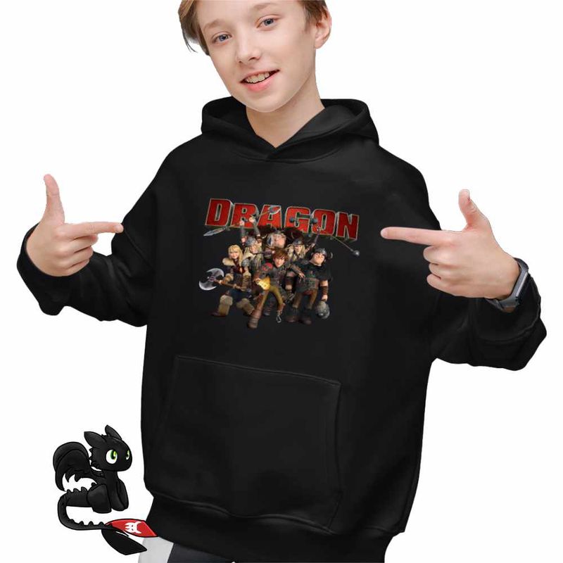 Fashion, accesorii si bijuterii - Copii - Imbracaminte copii - Pulovere si hanorace copii - Hanorac Copii Baieti How to train your dragon, negru, marime M Copii - Infinity.ro