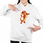 Fashion, accesorii si bijuterii - Copii - Imbracaminte copii - Pulovere si hanorace copii - Hanorac Copii Fete Mulan Mushu Dragon, alb, marime XS Copii - Infinity.ro