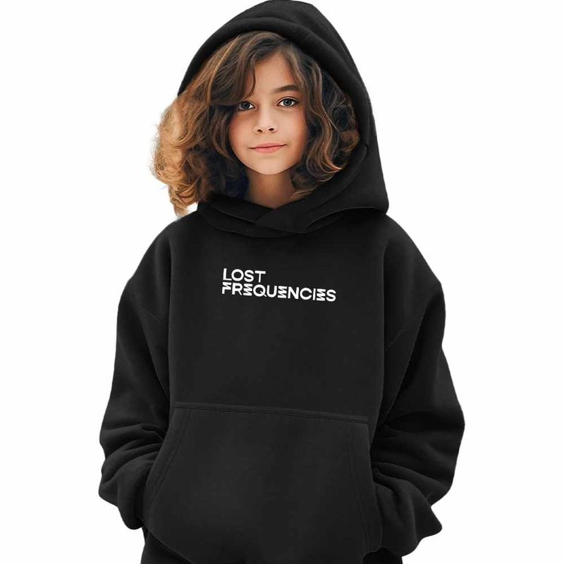 Fashion, accesorii si bijuterii - Copii - Imbracaminte copii - Pulovere si hanorace copii - Hanorac Copii Fete Lost Frequencies, negru, marime S Copii - Infinity.ro