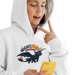 Fashion, accesorii si bijuterii - Copii - Imbracaminte copii - Pulovere si hanorace copii - Hanorac Copii Fete Night Fury Toothless How to train your dragon, alb, marime XL Copii - Infinity.ro