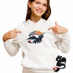 Fashion, accesorii si bijuterii - Copii - Imbracaminte copii - Pulovere si hanorace copii - Hanorac Copii Fete Night Fury Toothless How to train your dragon, alb, marime XL Copii - Infinity.ro
