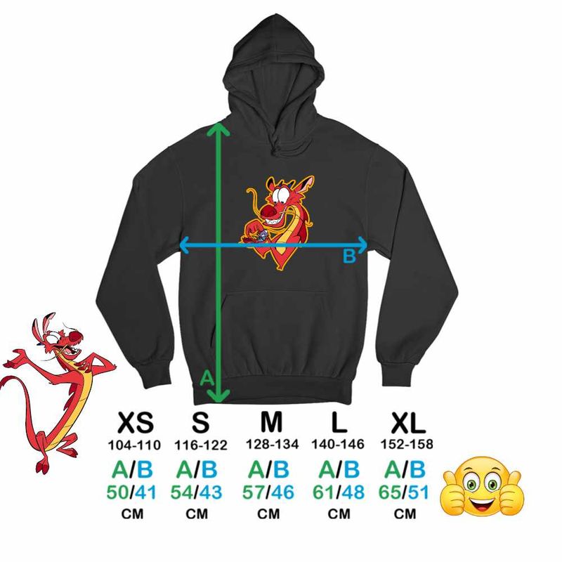 Fashion, accesorii si bijuterii - Copii - Imbracaminte copii - Pulovere si hanorace copii - Hanorac Copii Fete Mulan Mushu Crikee, negru, marime XL Copii - Infinity.ro