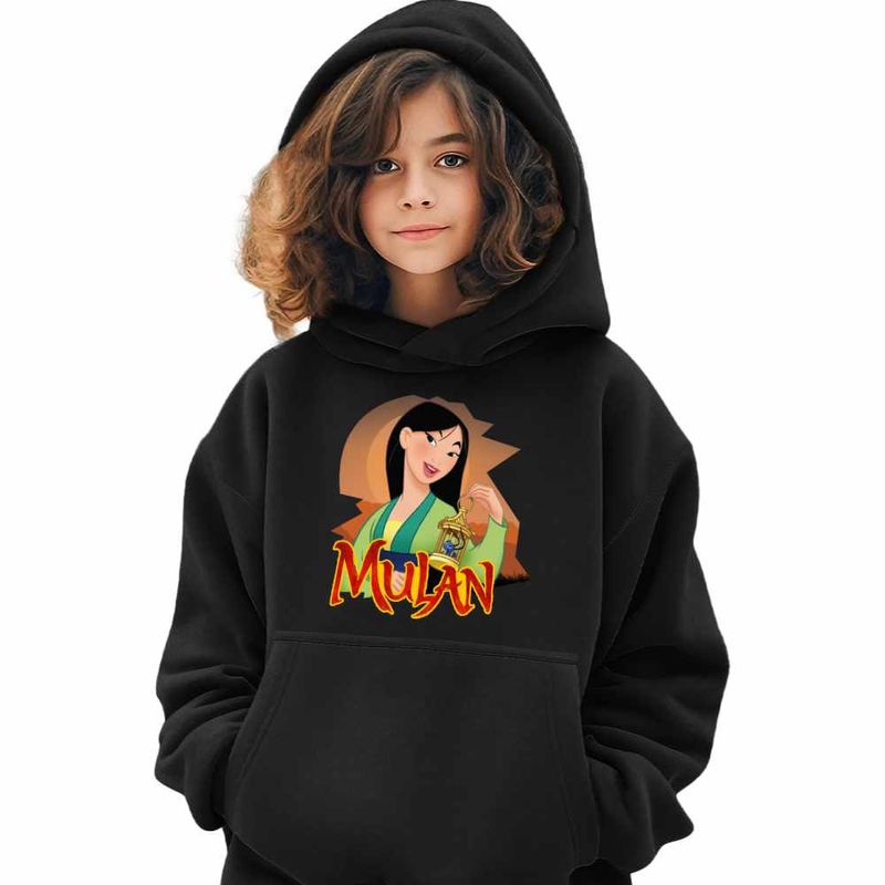 Fashion, accesorii si bijuterii - Copii - Imbracaminte copii - Pulovere si hanorace copii - Hanorac Copii Fete Mulan Crikee, negru, marime S Copii - Infinity.ro