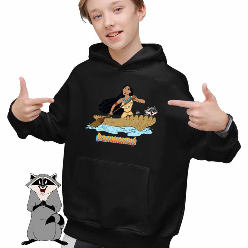 Fashion, accesorii si bijuterii - Copii - Imbracaminte copii - Pulovere si hanorace copii - Hanorac Copii Baieti Pocahontas Meeko Canoe, negru, marime S Copii - Infinity.ro