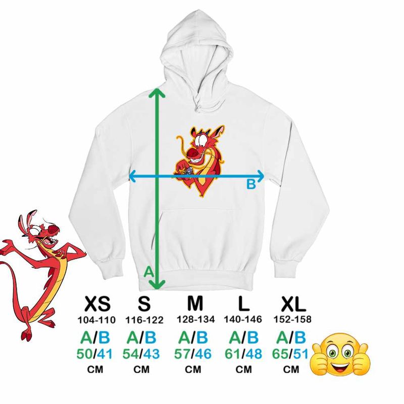 Fashion, accesorii si bijuterii - Copii - Imbracaminte copii - Pulovere si hanorace copii - Hanorac Copii Baieti Mulan Mushu Crikee, alb, marime XL Copii - Infinity.ro