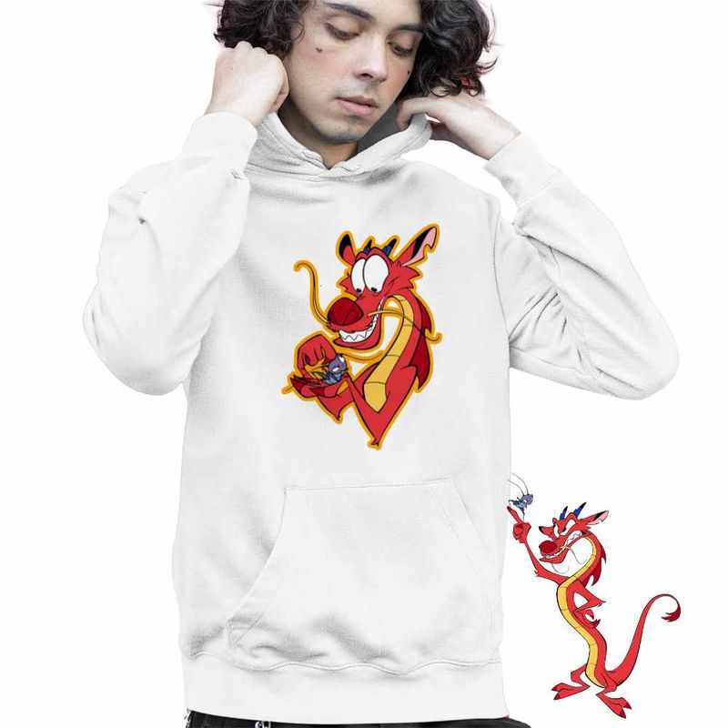 Fashion, accesorii si bijuterii - Copii - Imbracaminte copii - Pulovere si hanorace copii - Hanorac Copii Baieti Mulan Mushu Crikee, alb, marime XL Copii - Infinity.ro