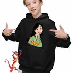 Fashion, accesorii si bijuterii - Copii - Imbracaminte copii - Pulovere si hanorace copii - Hanorac Copii Baieti Mulan Kung Fu, negru, marime XS Copii - Infinity.ro