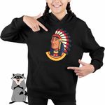Fashion, accesorii si bijuterii - Copii - Imbracaminte copii - Pulovere si hanorace copii - Hanorac Copii Fete Native American Chief Pene, negru, marime XL Copii - Infinity.ro
