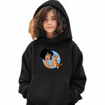 Fashion, accesorii si bijuterii - Copii - Imbracaminte copii - Pulovere si hanorace copii - Hanorac Copii Fete Cartea Junglei Mowgli Baby Tiger, negru, marime XL Copii - Infinity.ro