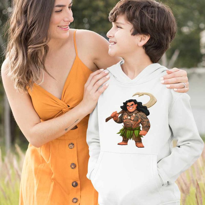 Fashion, accesorii si bijuterii - Copii - Imbracaminte copii - Pulovere si hanorace copii - Hanorac Copii Baieti Maui Moana Vaiana, alb, marime S Copii - Infinity.ro