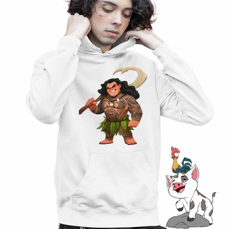 Fashion, accesorii si bijuterii - Copii - Imbracaminte copii - Pulovere si hanorace copii - Hanorac Copii Baieti Maui Moana Vaiana, alb, marime S Copii - Infinity.ro