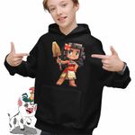 Fashion, accesorii si bijuterii - Copii - Imbracaminte copii - Pulovere si hanorace copii - Hanorac Copii Baieti Moana Vaiana Minecraft Roblox, negru, marime XS Copii - Infinity.ro