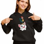 Fashion, accesorii si bijuterii - Copii - Imbracaminte copii - Pulovere si hanorace copii - Hanorac Copii Fete Pua Heihei Moana Vaiana, negru, marime L Copii - Infinity.ro