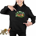 Fashion, accesorii si bijuterii - Copii - Imbracaminte copii - Pulovere si hanorace copii - Hanorac Copii Fete Cartea Junglei Mowgli, negru, marime XL Copii - Infinity.ro
