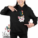Fashion, accesorii si bijuterii - Copii - Imbracaminte copii - Pulovere si hanorace copii - Hanorac Copii Fete Pua Heihei Moana Vaiana, negru, marime L Copii - Infinity.ro