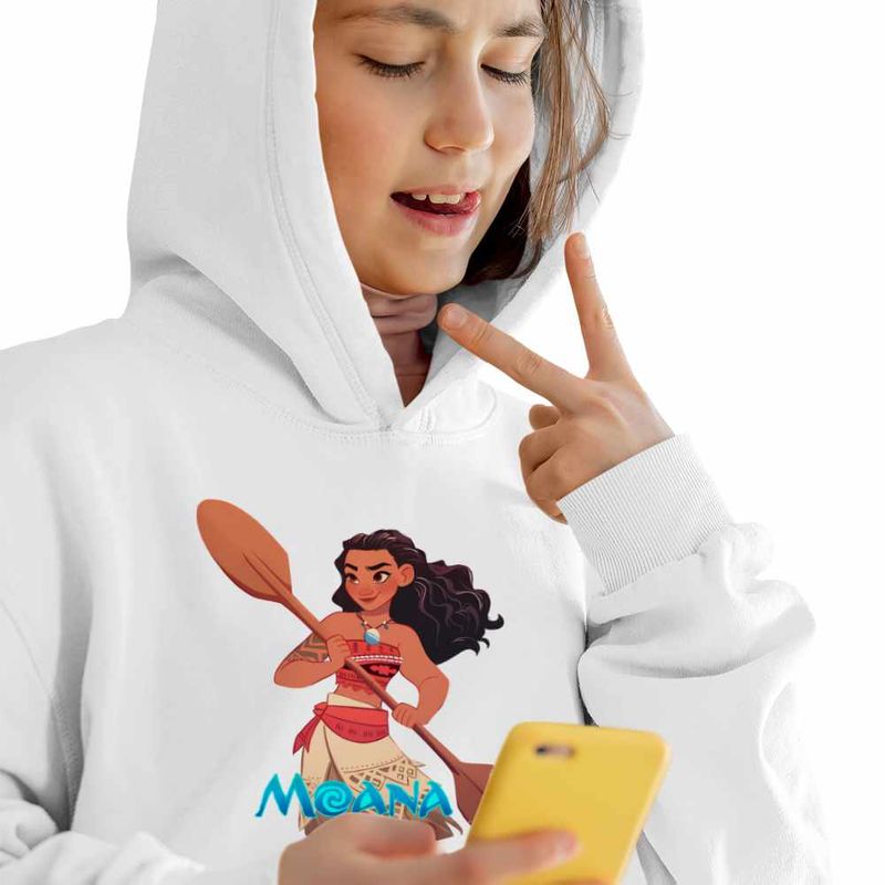 Fashion, accesorii si bijuterii - Copii - Imbracaminte copii - Pulovere si hanorace copii - Hanorac Copii Fete Moana Vaiana, alb, marime L Copii - Infinity.ro