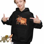 Fashion, accesorii si bijuterii - Copii - Imbracaminte copii - Pulovere si hanorace copii - Hanorac Copii Baieti Cartea Junglei Mowgli King Louie, negru, marime XL Copii - Infinity.ro