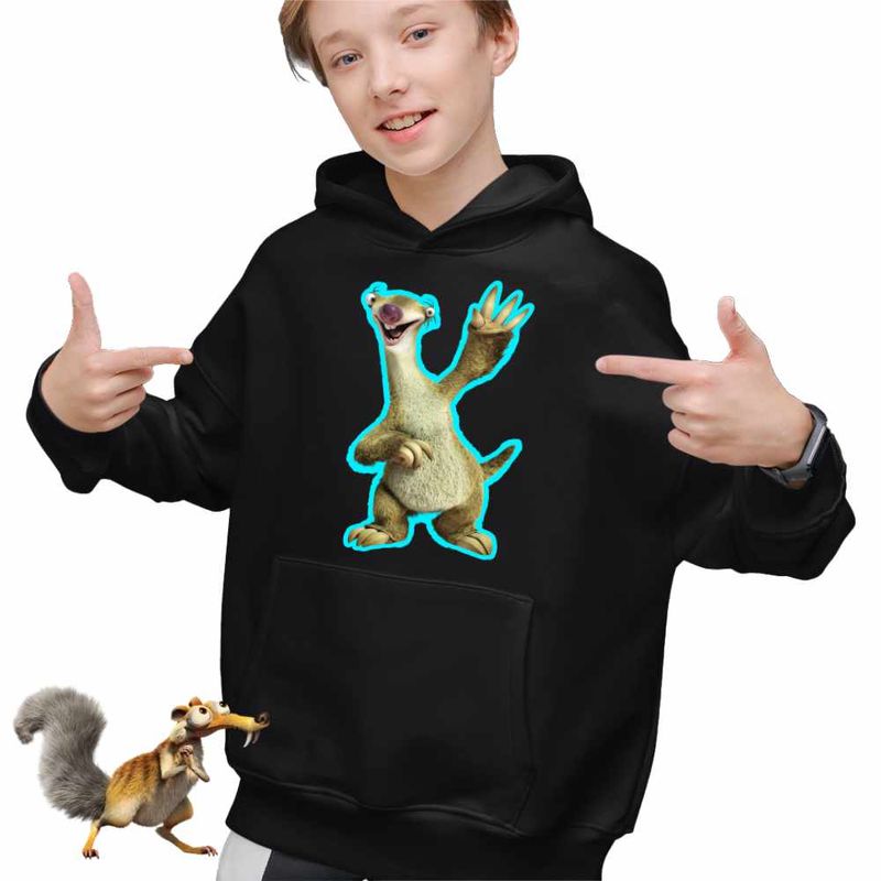 Fashion, accesorii si bijuterii - Copii - Imbracaminte copii - Pulovere si hanorace copii - Hanorac Copii Baieti Ice Age Sid Lenes, negru, marime L Copii - Infinity.ro