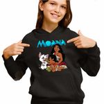 Fashion, accesorii si bijuterii - Copii - Imbracaminte copii - Pulovere si hanorace copii - Hanorac Copii Fete Moana Pua Simea Vaiana, negru, marime XS Copii - Infinity.ro