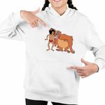 Fashion, accesorii si bijuterii - Copii - Imbracaminte copii - Pulovere si hanorace copii - Hanorac Copii Fete Cartea Junglei Mowgli King Louie, alb, marime M Copii - Infinity.ro