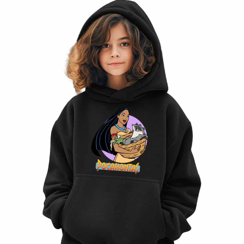 Fashion, accesorii si bijuterii - Copii - Imbracaminte copii - Pulovere si hanorace copii - Hanorac Copii Fete Pocahontas Meeko, negru, marime XS Copii - Infinity.ro