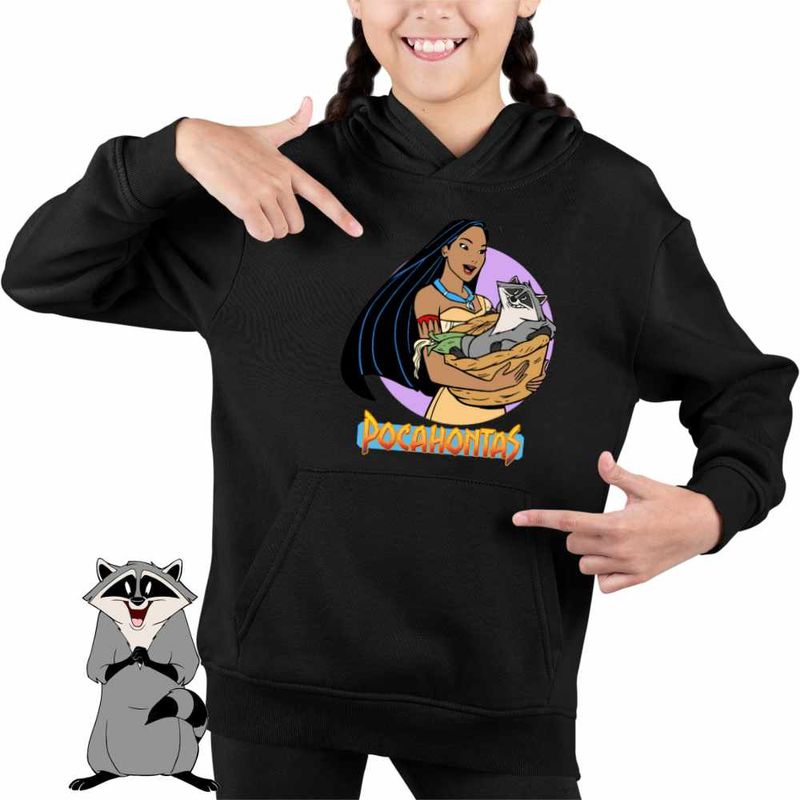 Fashion, accesorii si bijuterii - Copii - Imbracaminte copii - Pulovere si hanorace copii - Hanorac Copii Fete Pocahontas Meeko, negru, marime XS Copii - Infinity.ro