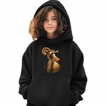 Fashion, accesorii si bijuterii - Copii - Imbracaminte copii - Pulovere si hanorace copii - Hanorac Copii Fete Ice Age Scratte Veverita, negru, marime S Copii - Infinity.ro