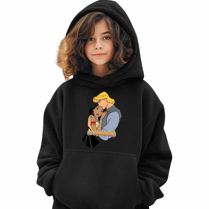 Fashion, accesorii si bijuterii - Copii - Imbracaminte copii - Pulovere si hanorace copii - Hanorac Copii Fete Pocahontas Love Dragobete, negru, marime XS Copii - Infinity.ro