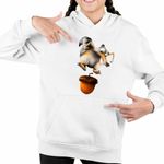 Fashion, accesorii si bijuterii - Copii - Imbracaminte copii - Pulovere si hanorace copii - Hanorac Copii Fete Ice Age Scrat Veverita, alb, marime L Copii - Infinity.ro