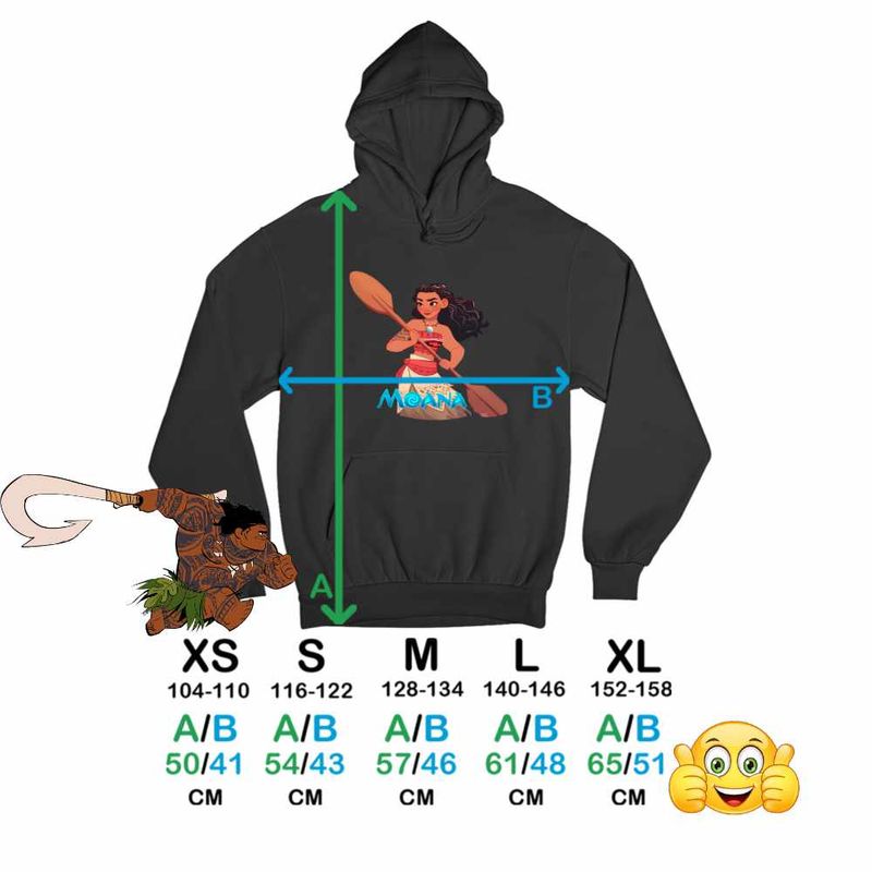 Fashion, accesorii si bijuterii - Copii - Imbracaminte copii - Pulovere si hanorace copii - Hanorac Copii Baieti Moana Vaiana, negru, marime XS Copii - Infinity.ro