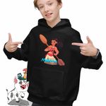 Fashion, accesorii si bijuterii - Copii - Imbracaminte copii - Pulovere si hanorace copii - Hanorac Copii Baieti Moana Vaiana, negru, marime XS Copii - Infinity.ro