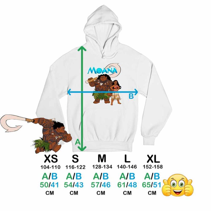 Fashion, accesorii si bijuterii - Copii - Imbracaminte copii - Pulovere si hanorace copii - Hanorac Copii Baieti Moana Maui Vaiana, alb, marime L Copii - Infinity.ro