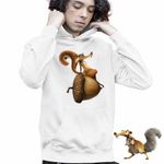 Fashion, accesorii si bijuterii - Copii - Imbracaminte copii - Pulovere si hanorace copii - Hanorac Copii Baieti Ice Age Scratte Veverita, alb, marime S Copii - Infinity.ro