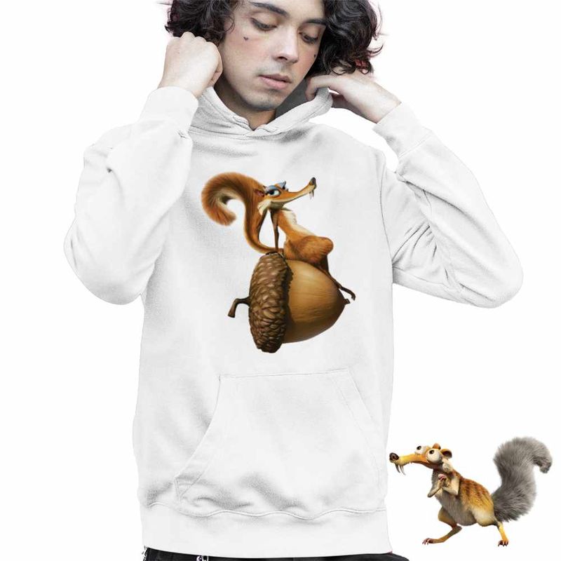 Fashion, accesorii si bijuterii - Copii - Imbracaminte copii - Pulovere si hanorace copii - Hanorac Copii Baieti Ice Age Scratte Veverita, alb, marime S Copii - Infinity.ro