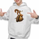 Fashion, accesorii si bijuterii - Copii - Imbracaminte copii - Pulovere si hanorace copii - Hanorac Copii Baieti Ice Age Scratte Veverita, alb, marime S Copii - Infinity.ro