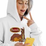 Fashion, accesorii si bijuterii - Copii - Imbracaminte copii - Pulovere si hanorace copii - Hanorac Copii Fete Bambi Mama Thumper Padura Caprioara, alb, marime XL Copii - Infinity.ro