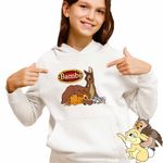 Fashion, accesorii si bijuterii - Copii - Imbracaminte copii - Pulovere si hanorace copii - Hanorac Copii Fete Bambi Mama Thumper Padura Caprioara, alb, marime XL Copii - Infinity.ro