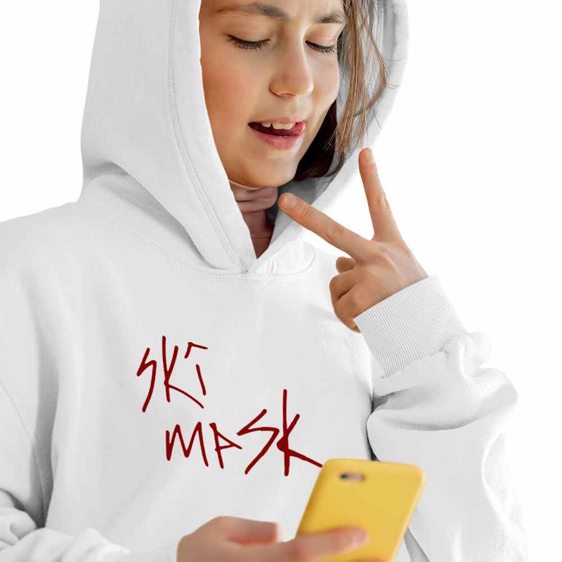 Fashion, accesorii si bijuterii - Copii - Imbracaminte copii - Pulovere si hanorace copii - Hanorac Copii Fete Ski Mask Signature Party All Night, alb, marime XL Copii - Infinity.ro