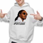 Fashion, accesorii si bijuterii - Copii - Imbracaminte copii - Pulovere si hanorace copii - Hanorac Copii Baieti Future Rapper Trap Music, alb, marime XS Copii - Infinity.ro