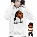 Fashion, accesorii si bijuterii - Copii - Imbracaminte copii - Pulovere si hanorace copii - Hanorac Copii Baieti Future Rapper Trap Music, alb, marime XS Copii - Infinity.ro