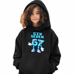 Fashion, accesorii si bijuterii - Copii - Imbracaminte copii - Pulovere si hanorace copii - Hanorac Copii Fete Six Seven Meme Roblox 67 Sase Sapte Steal a Brainrot , negru, marime XL Copii - Infinity.ro