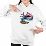 Fashion, accesorii si bijuterii - Copii - Imbracaminte copii - Pulovere si hanorace copii - Hanorac Copii Fete Pescar Roblox Rechin Sea Monster Pescar, alb, marime XS Copii - Infinity.ro