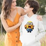 Fashion, accesorii si bijuterii - Copii - Imbracaminte copii - Pulovere si hanorace copii - Hanorac Copii Baieti Minions Six Seven Gogosi 67 Despicable, alb, marime XL Copii - Infinity.ro