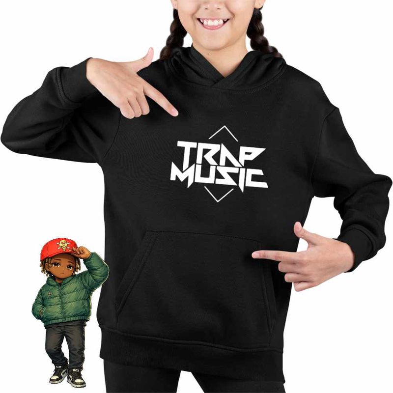 Fashion, accesorii si bijuterii - Copii - Imbracaminte copii - Pulovere si hanorace copii - Hanorac Copii Fete Trap Music Don Toliver Playboi Carti, negru, marime XS Copii - Infinity.ro
