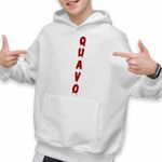 Fashion, accesorii si bijuterii - Copii - Imbracaminte copii - Pulovere si hanorace copii - Hanorac Copii Baieti Quavo Stain Trap Hip Hop, alb, marime L Copii - Infinity.ro