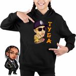 Fashion, accesorii si bijuterii - Copii - Imbracaminte copii - Pulovere si hanorace copii - Hanorac Copii Fete Tyga Ayy Macarena, negru, marime L Copii - Infinity.ro