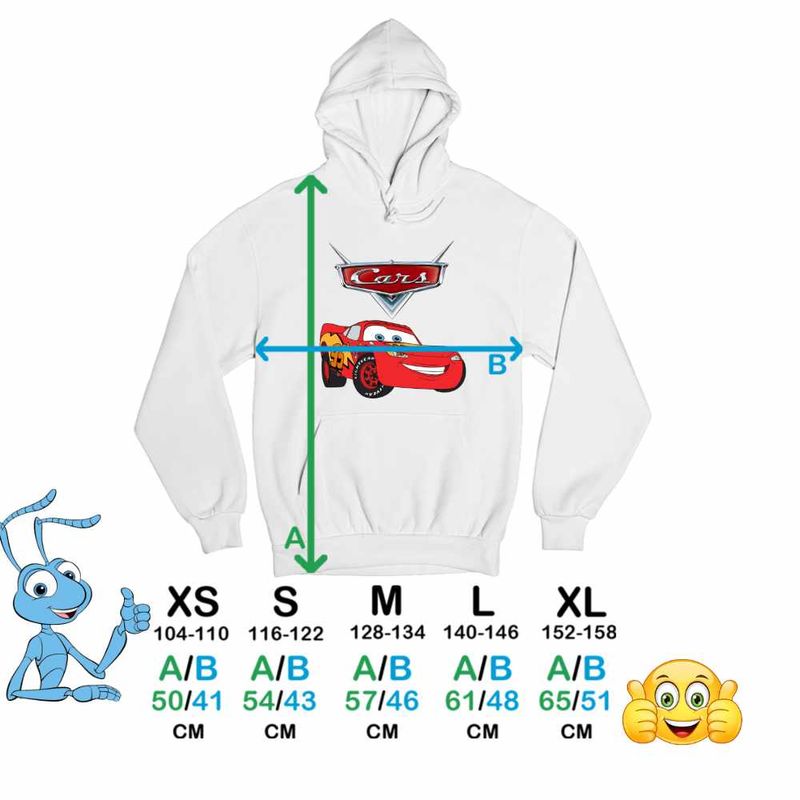 Fashion, accesorii si bijuterii - Copii - Imbracaminte copii - Pulovere si hanorace copii - Hanorac Copii Fete Cars Curse Masini Fulger, alb, marime XS Copii - Infinity.ro