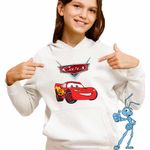 Fashion, accesorii si bijuterii - Copii - Imbracaminte copii - Pulovere si hanorace copii - Hanorac Copii Fete Cars Curse Masini Fulger, alb, marime XS Copii - Infinity.ro