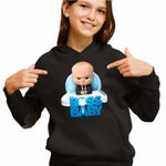 Fashion, accesorii si bijuterii - Copii - Imbracaminte copii - Pulovere si hanorace copii - Hanorac Copii Fete Boss Baby CEO Leader, negru, marime M Copii - Infinity.ro