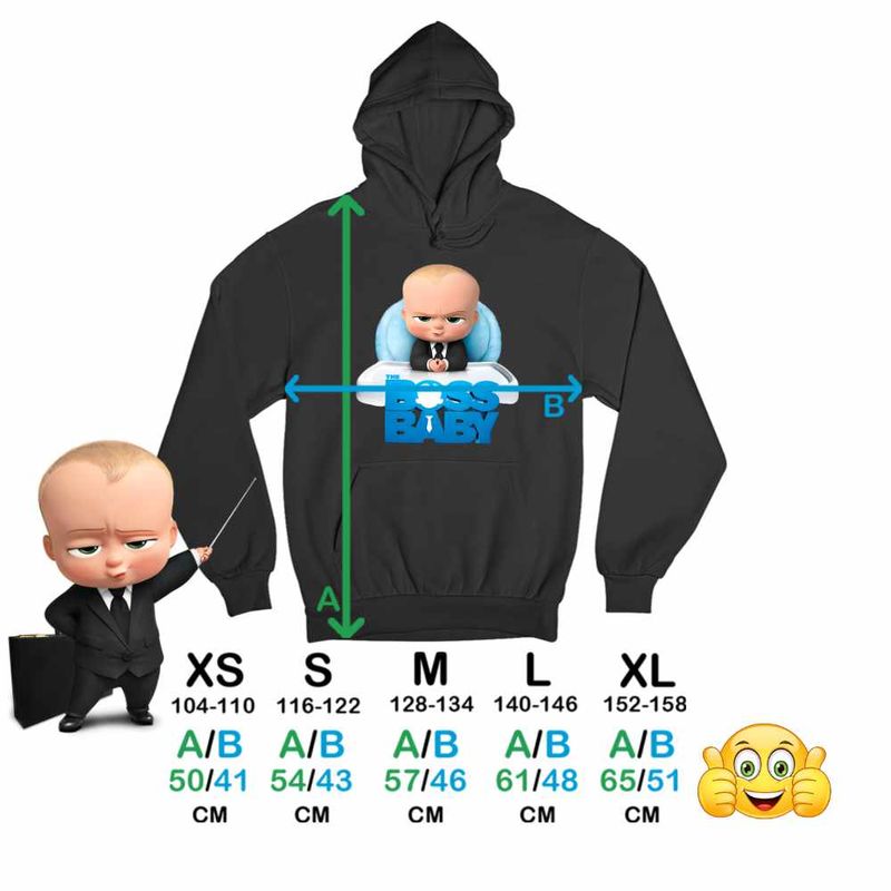Fashion, accesorii si bijuterii - Copii - Imbracaminte copii - Pulovere si hanorace copii - Hanorac Copii Fete Boss Baby CEO Leader, negru, marime M Copii - Infinity.ro